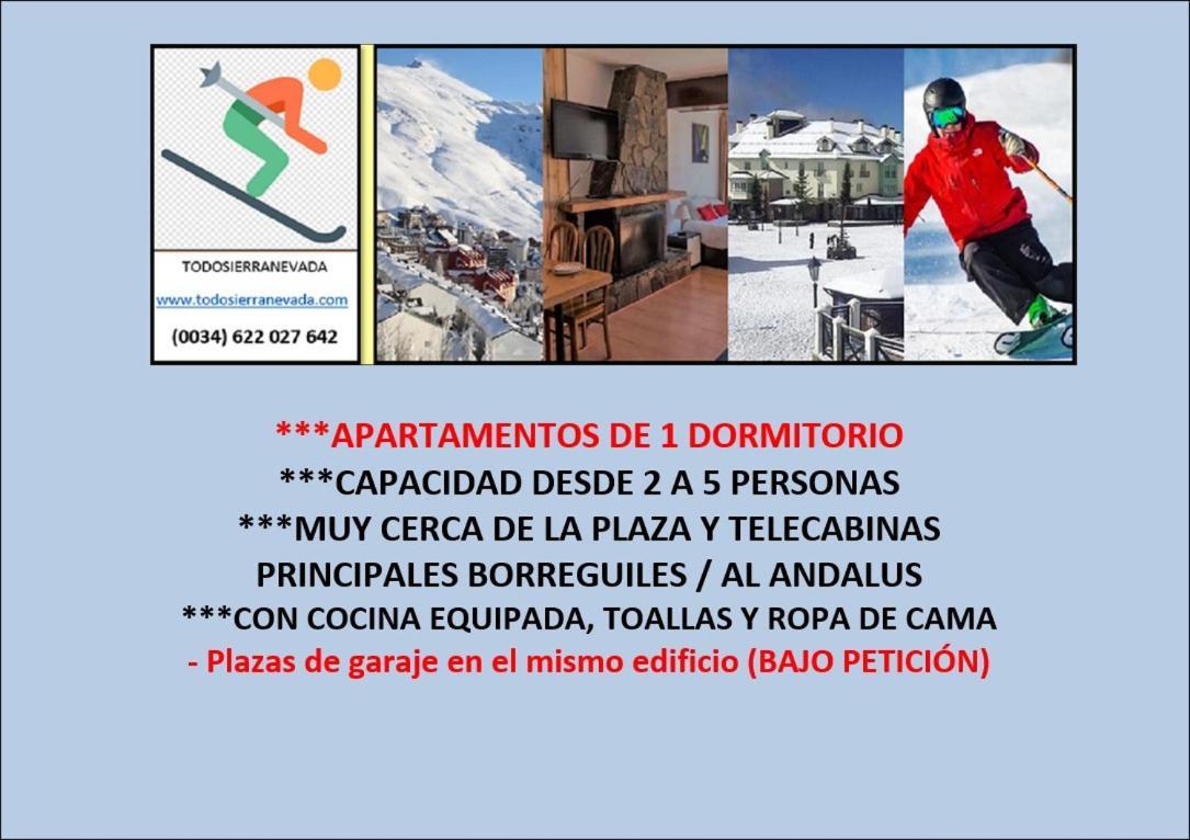 TODOSIERRANEVADA ZONA BAJA - EDIFICIO ALHAMBRA - Junto a los Telecabinas Serra Nevada Exterior foto
